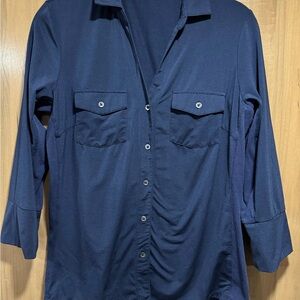 J. McLaughlin Navy Blue Blouse